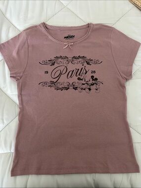 Disney Paris Graphic Tee - Dusty Rose Pink NWOT